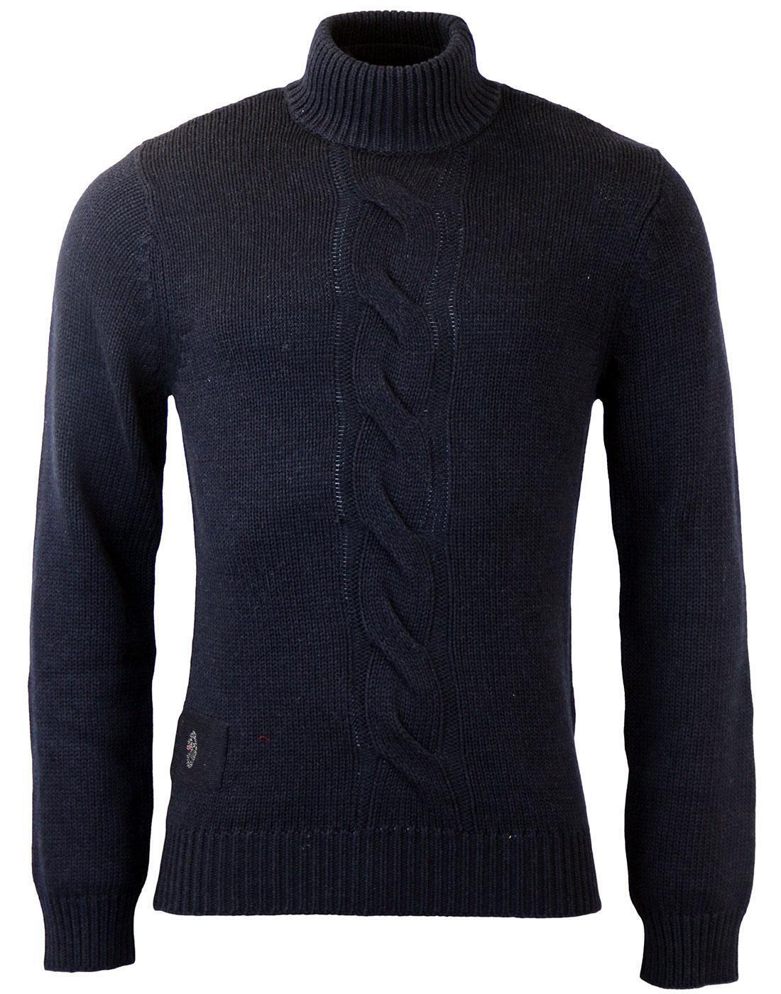 Luke 1977 Valet Oversized Cable Knit Panel Jumper-Dark Navy – My